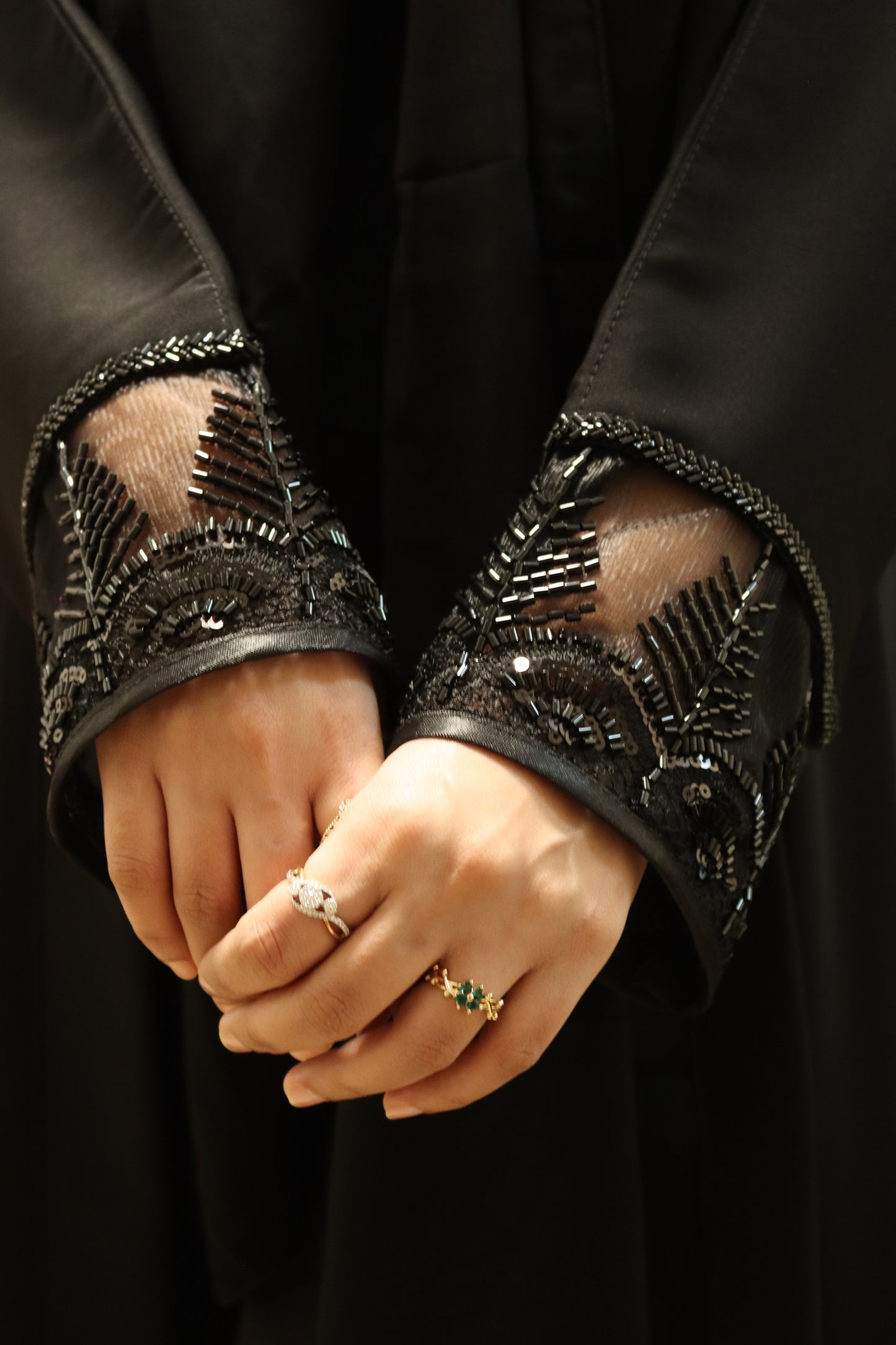 Embellished Abaya - Black