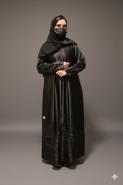 Luxe Black Abaya with a Unique Design