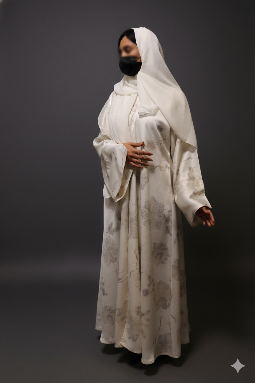 Elegant Pure White Abaya