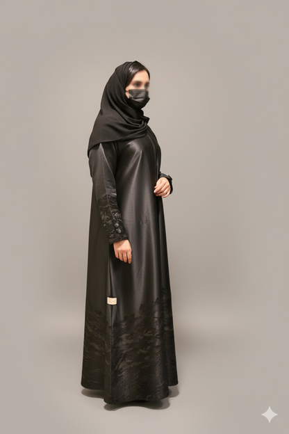 Luxe Black Abaya with a Unique Design