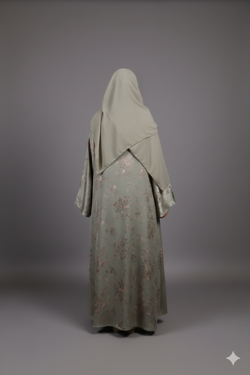 Sophisticated Sage Green Abaya
