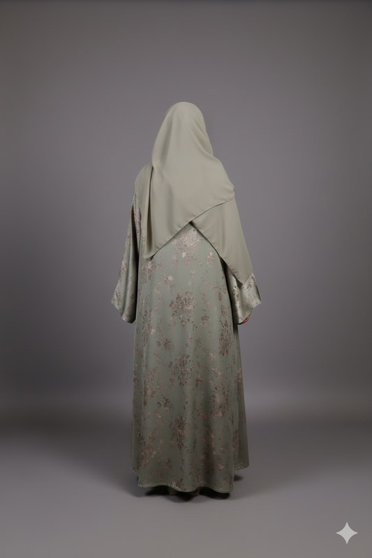 Sophisticated Sage Green Abaya