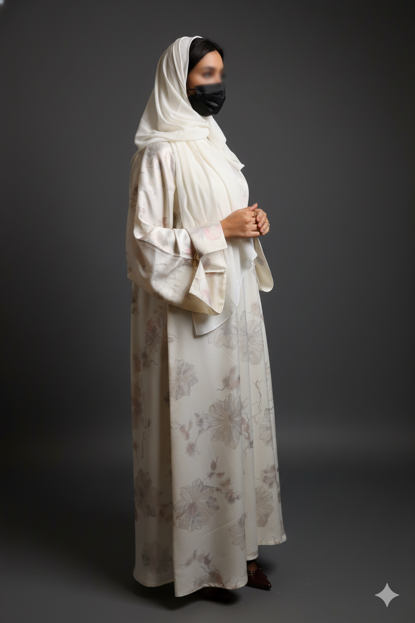 Elegant Pure White Abaya