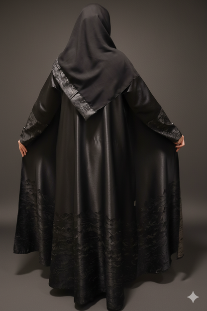 Luxe Black Abaya with a Unique Design