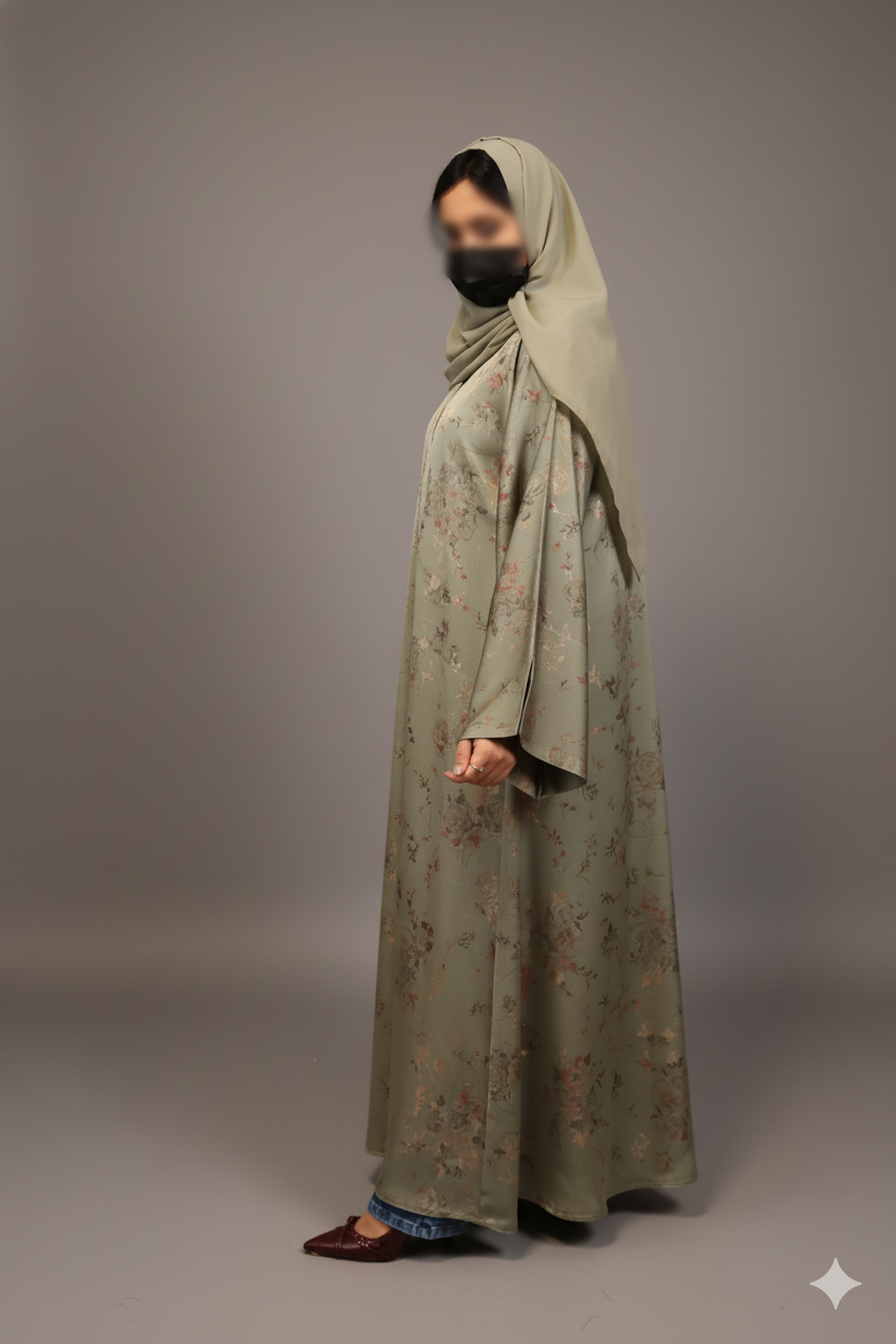 Sophisticated Sage Green Abaya