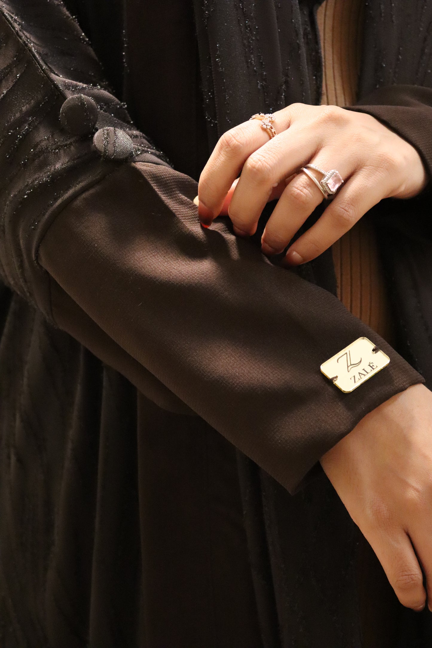 Elegant Brown Textured Abaya