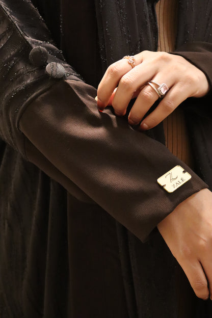 Elegant Brown Textured Abaya